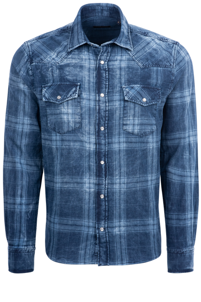 Garnet Snap Front Shirt - Washed Indigo