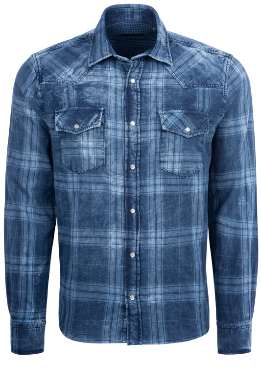 Garnet Snap Front Shirt - Washed Indigo