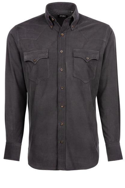 Lyle Lovett for Hamilton Corduroy Button-Front Shirt - Dark Navy