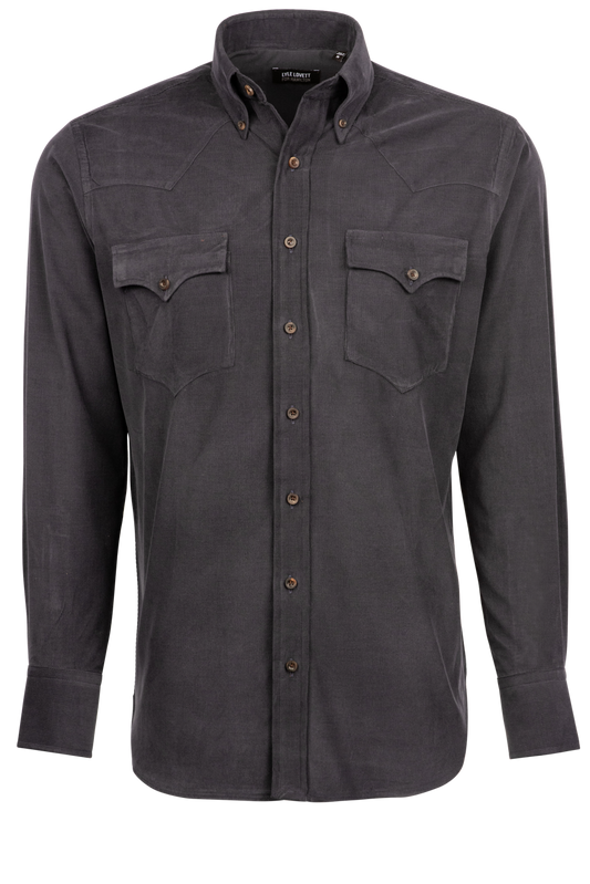 Lyle Lovett for Hamilton Corduroy Button-Front Shirt - Dark Navy