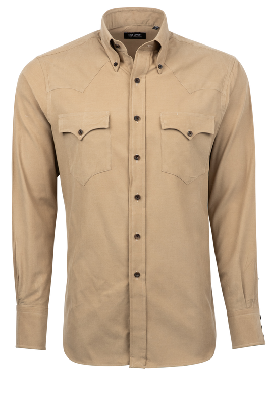 Lyle Lovett for Hamilton Button-Front Shirt - Tan Corduroy