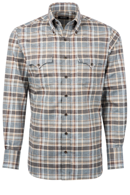 Lyle Lovett for Hamilton Button-Front Shirt - Blue Plaid