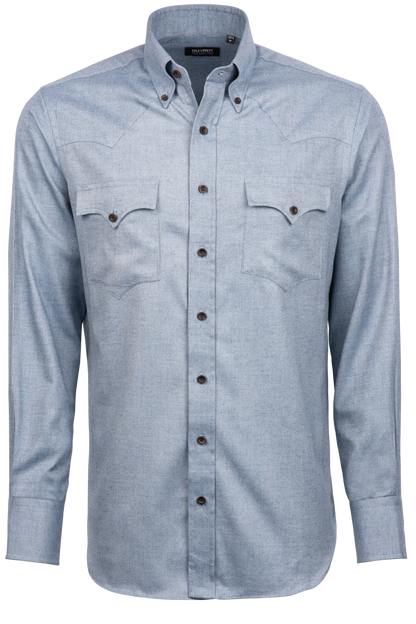 Lyle Lovett for Hamilton Button-Front Shirt - Blue Twill
