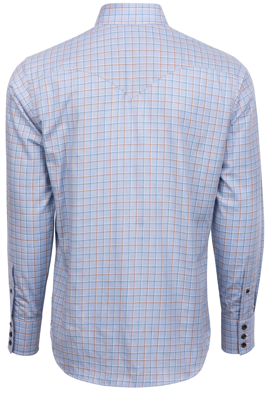 Lyle Lovett for Hamilton Button-Front Shirt - Blue & Brown Check