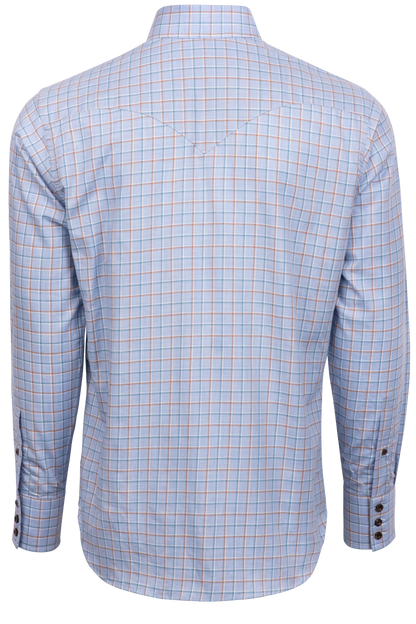 Lyle Lovett for Hamilton Button-Front Shirt - Blue & Brown Check