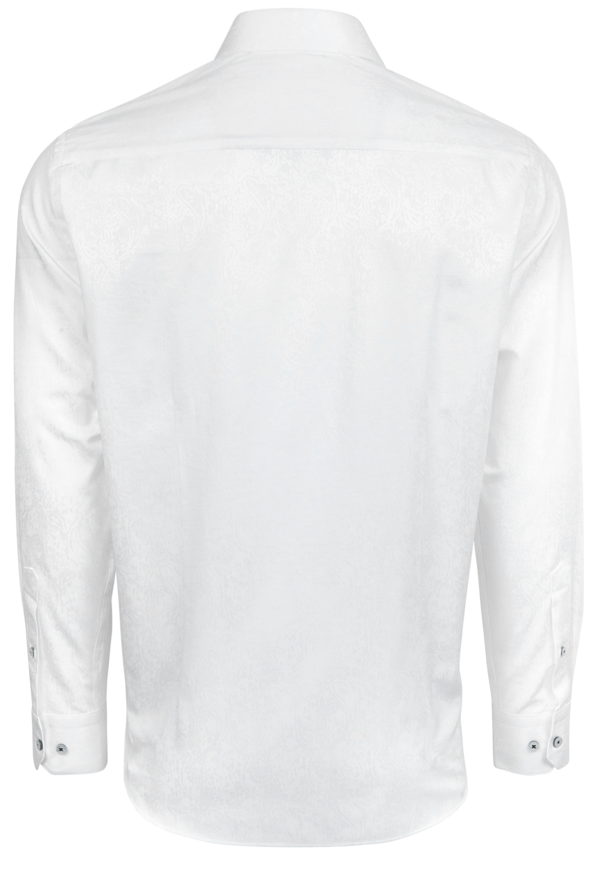 Garnet Button-Front Sport Shirt - White