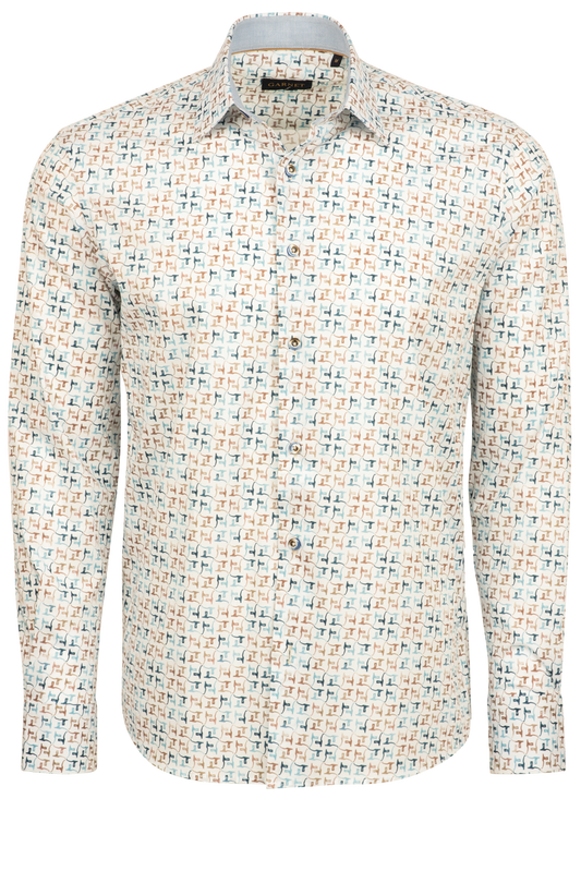 Garnet Button-Front Shirt - Printed White