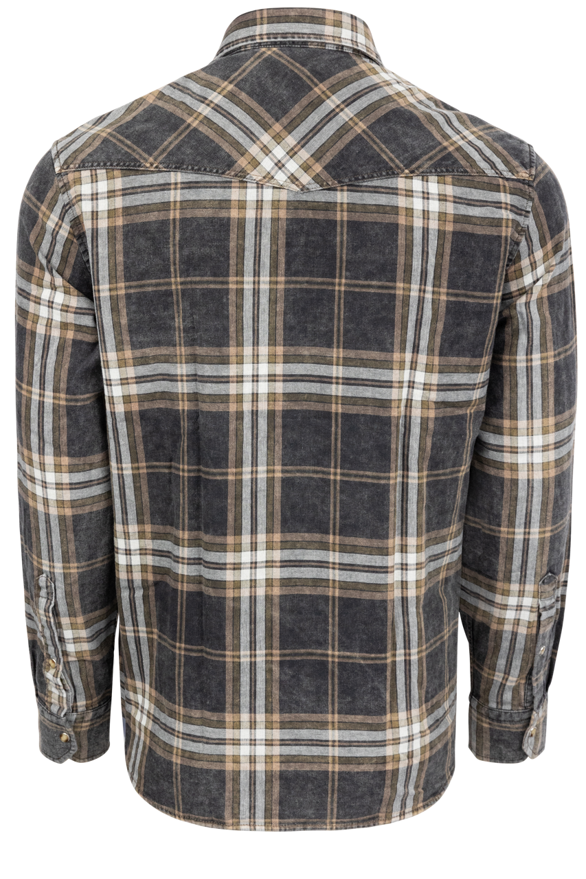 Garnet Snap Front Shirt - Forest Plaid