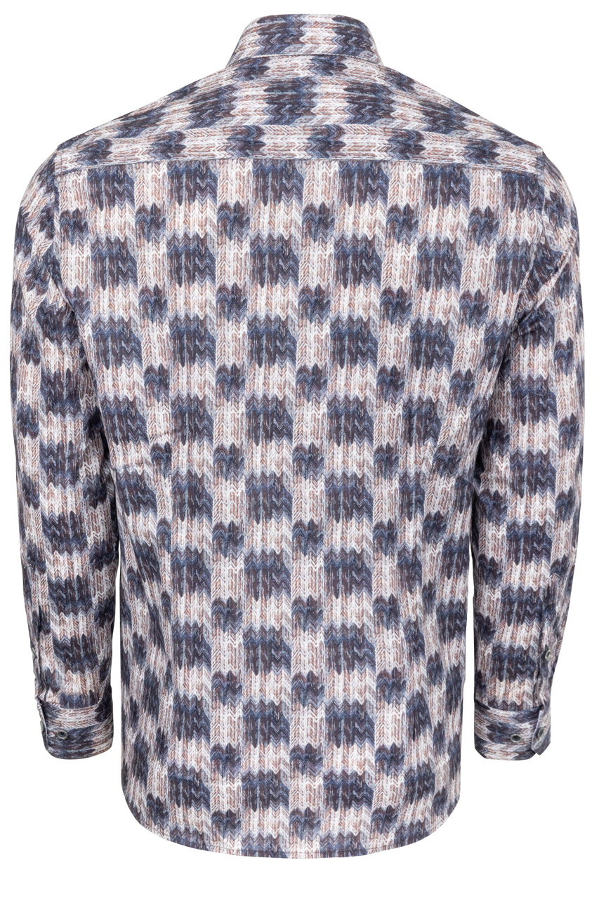 Garnet Button-Front Shirt - Printed Blue