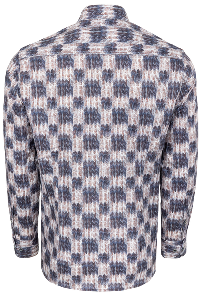 Garnet Button-Front Shirt - Printed Blue