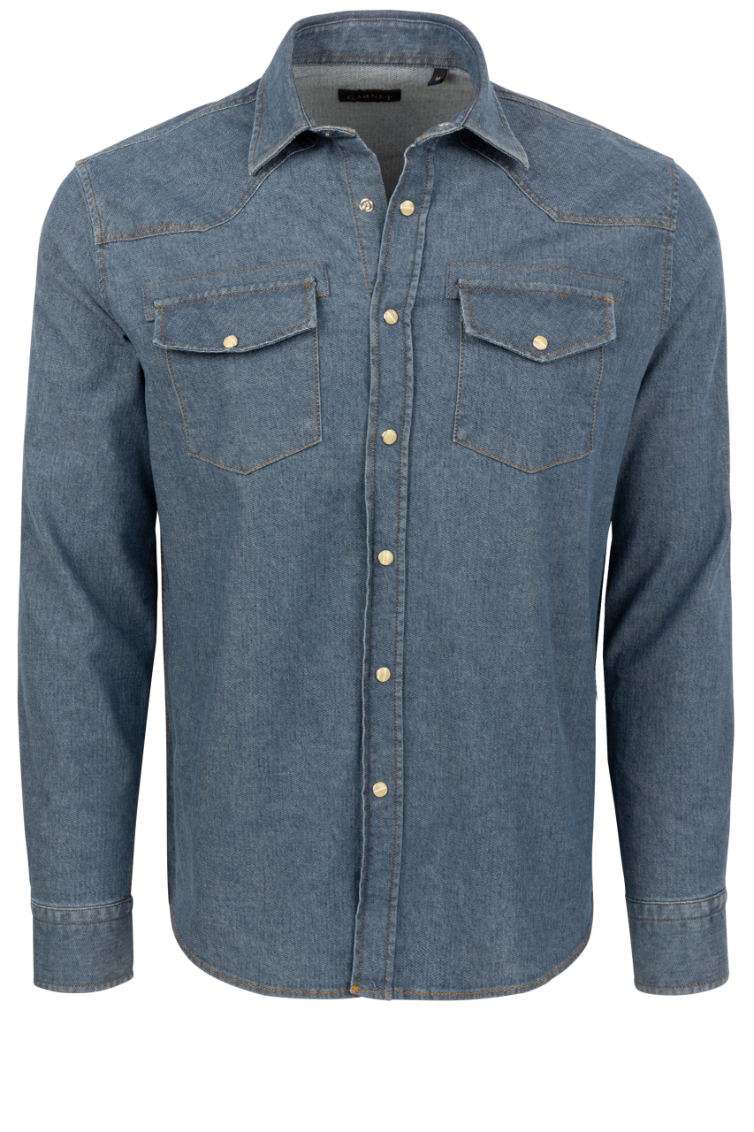 Garnet Snap Front Shirt - Indigo