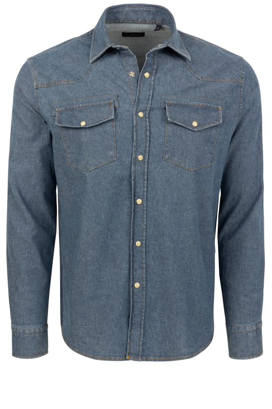 Garnet Snap Front Shirt - Indigo