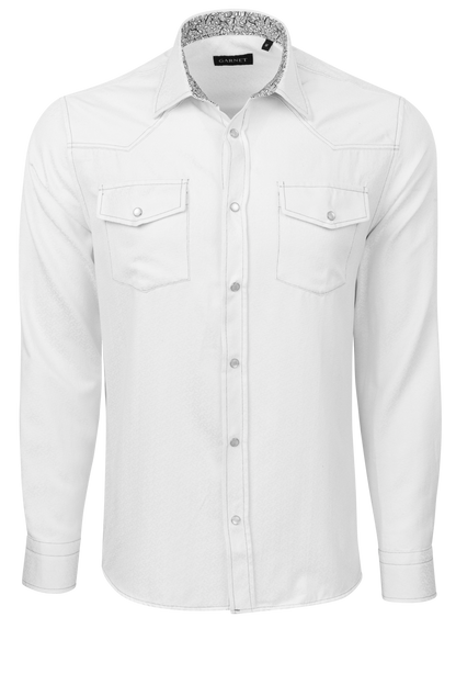 Garnet Snap Front Shirt - Solid White