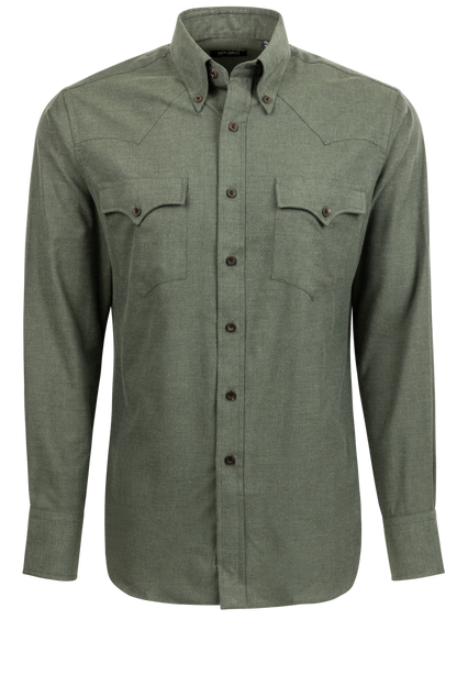 Lyle Lovett for Hamilton Button-Front Shirt - Green Melange