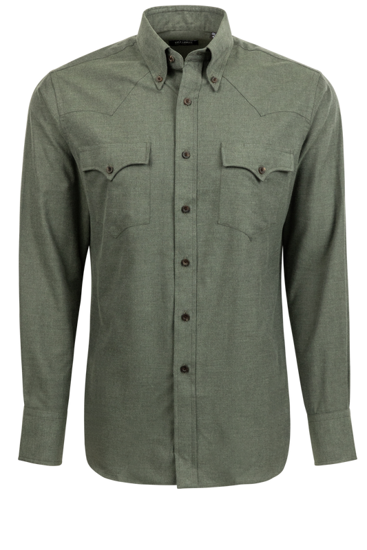 Lyle Lovett for Hamilton Button-Front Shirt - Green Melange