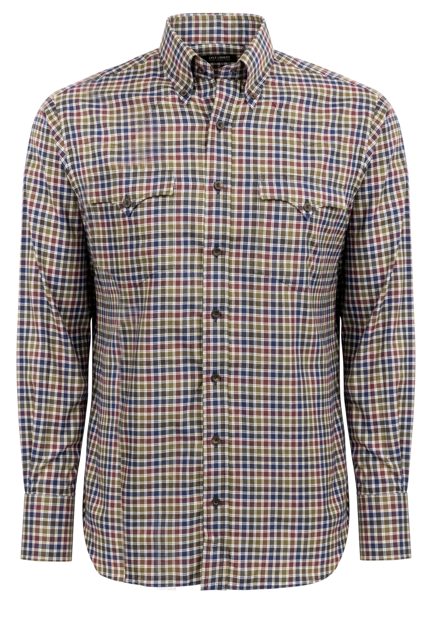 Lyle Lovett for Hamilton Button-Front Shirt - Olive & Plum