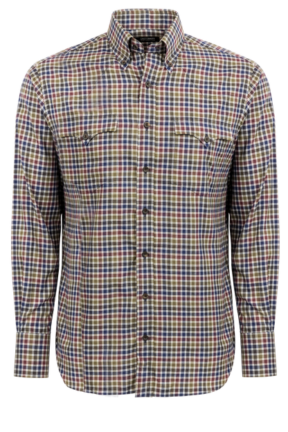 Lyle Lovett for Hamilton Button-Front Shirt - Olive & Plum