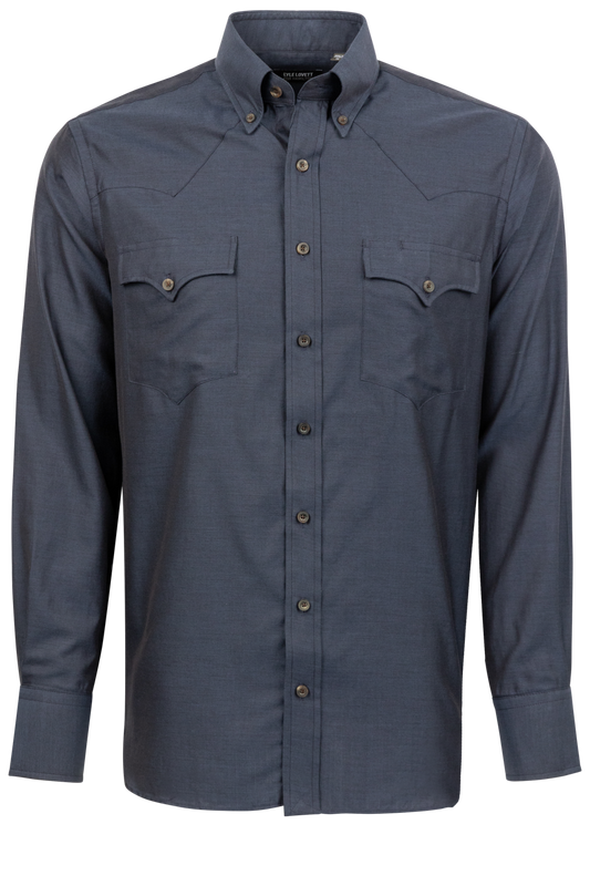 Lyle Lovett for Hamilton Button-Front Shirt - Dark Navy