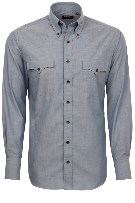 Lyle Lovett for Hamilton Button-Front Shirt - Blue Chambray