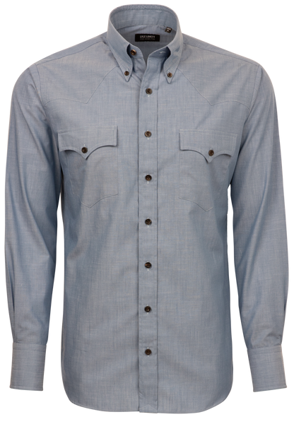 Lyle Lovett for Hamilton Button-Front Shirt - Blue Chambray