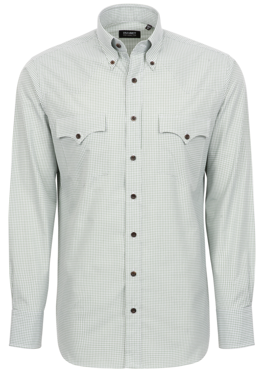 Lyle Lovett for Hamilton Button-Front Shirt - Green Check