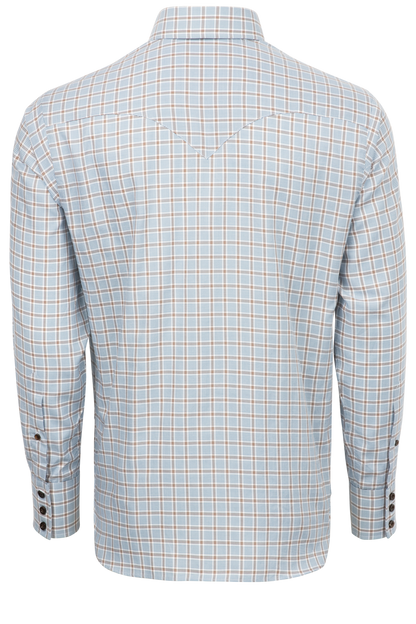 Lyle Lovett for Hamilton Button-Front Shirt - Blue & Brown Check