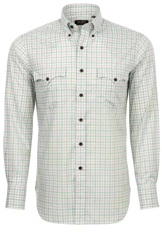 Lyle Lovett for Hamilton Button-Front Shirt - Green Check