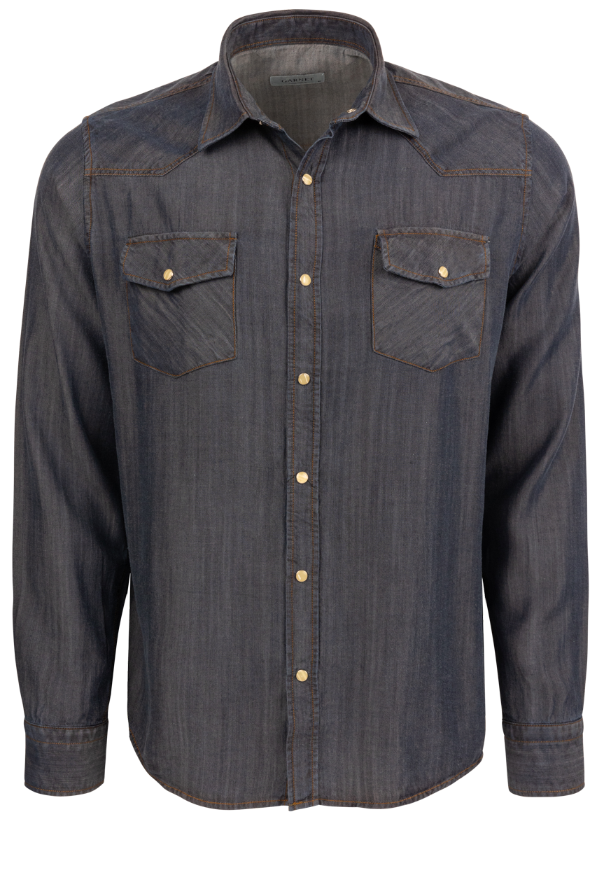 Garnet Snap Front Shirt - Dark Indigo