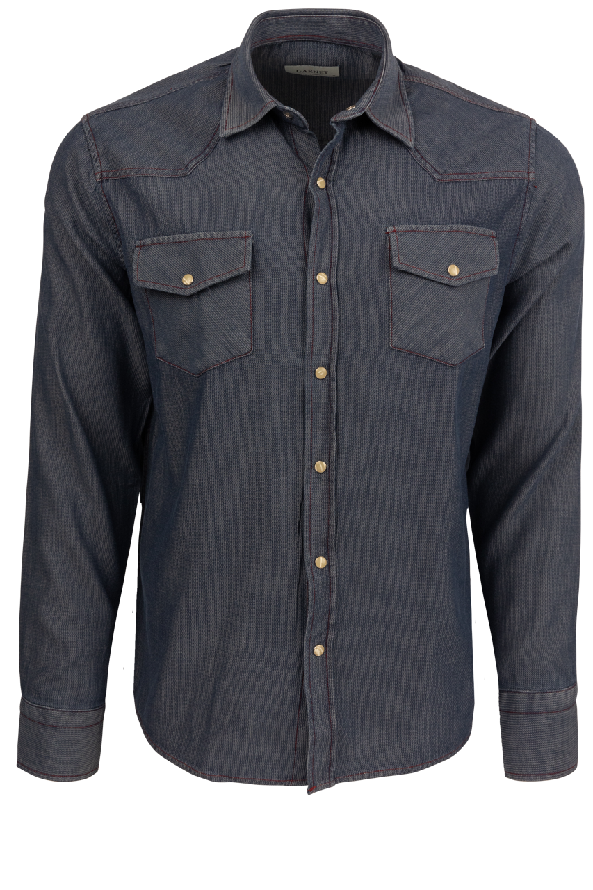 Garnet Snap Front Shirt - Rich Indigo