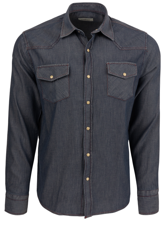 Garnet Snap Front Shirt - Rich Indigo