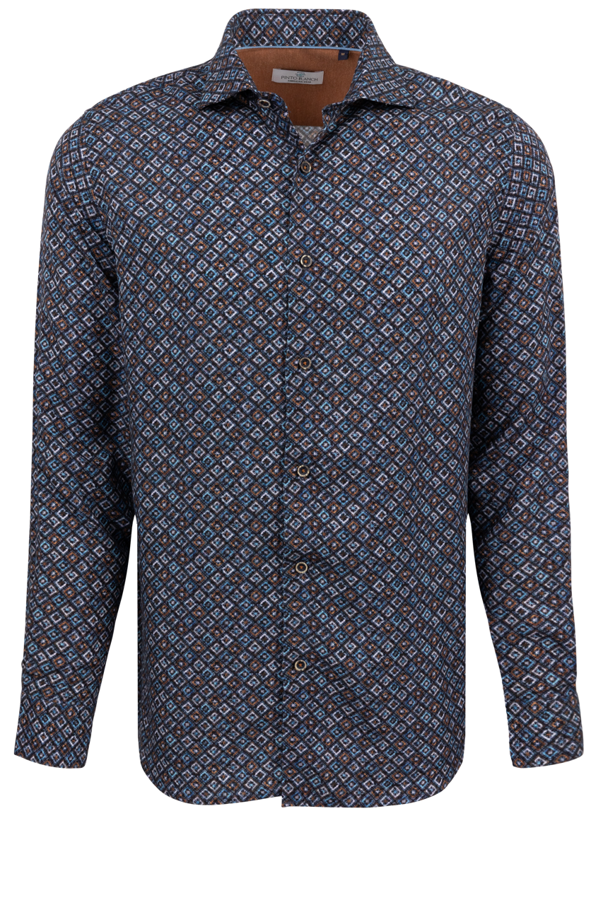 Pinto Ranch YY Collection Button-Front Shirt - Brown Multi