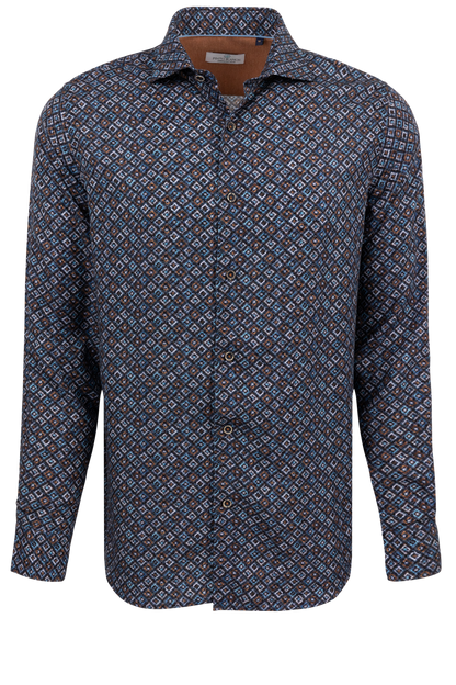 Pinto Ranch YY Collection Button-Front Shirt - Brown Multi