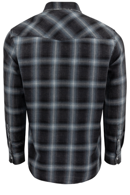 Pinto Ranch YY Collection Plaid Button-Front Shirt - Black