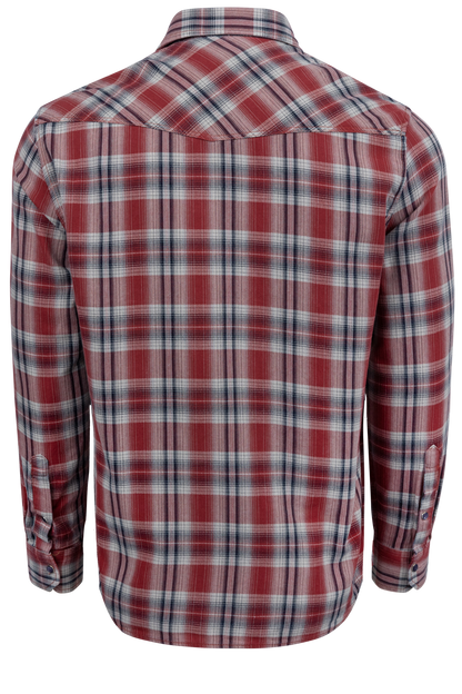 Pinto Ranch YY Collection Plaid Button-Front Shirt - Rust