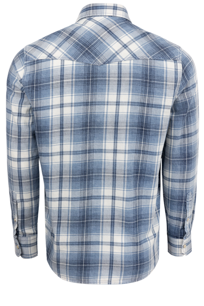 Pinto Ranch YY Collection Plaid Snap Front Shirt - Indigo