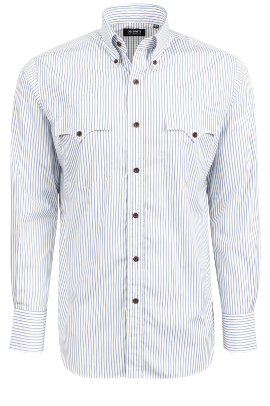 Lyle Lovett for Hamilton Snap Front Shirt - Striped White