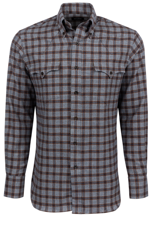 Lyle Lovett for Hamilton Snap Front Shirt - Brown and Navy