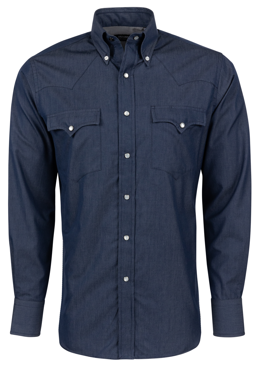 Lyle Lovett for Hamilton Snap Front Shirt - Navy Denim