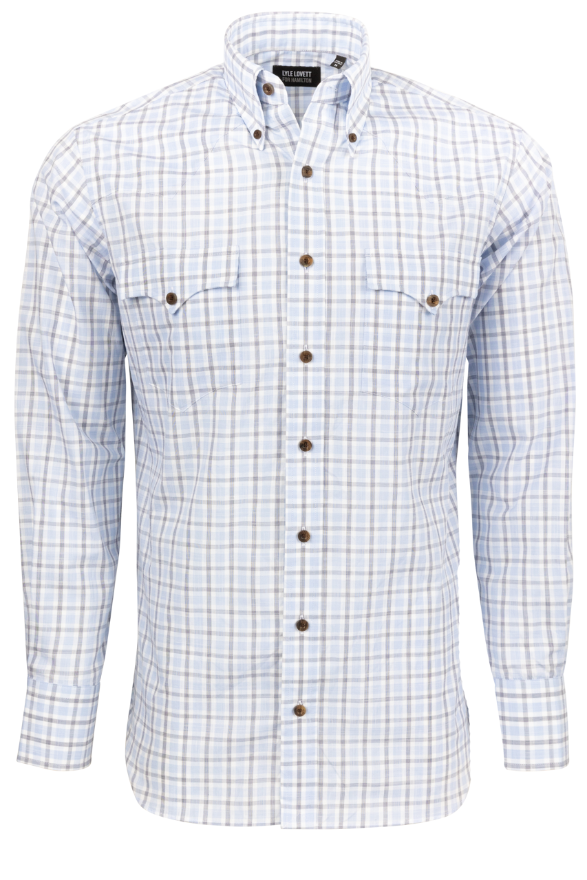 Lyle Lovett for Hamilton Button-Front Shirt - Navy Check