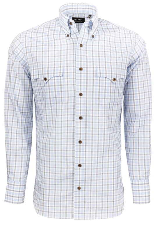 Lyle Lovett for Hamilton Button-Front Shirt - Navy Check