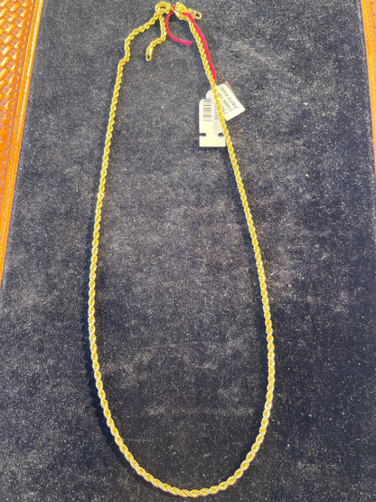 Classic 14kt  Hollow 24" Gold Rope Chain