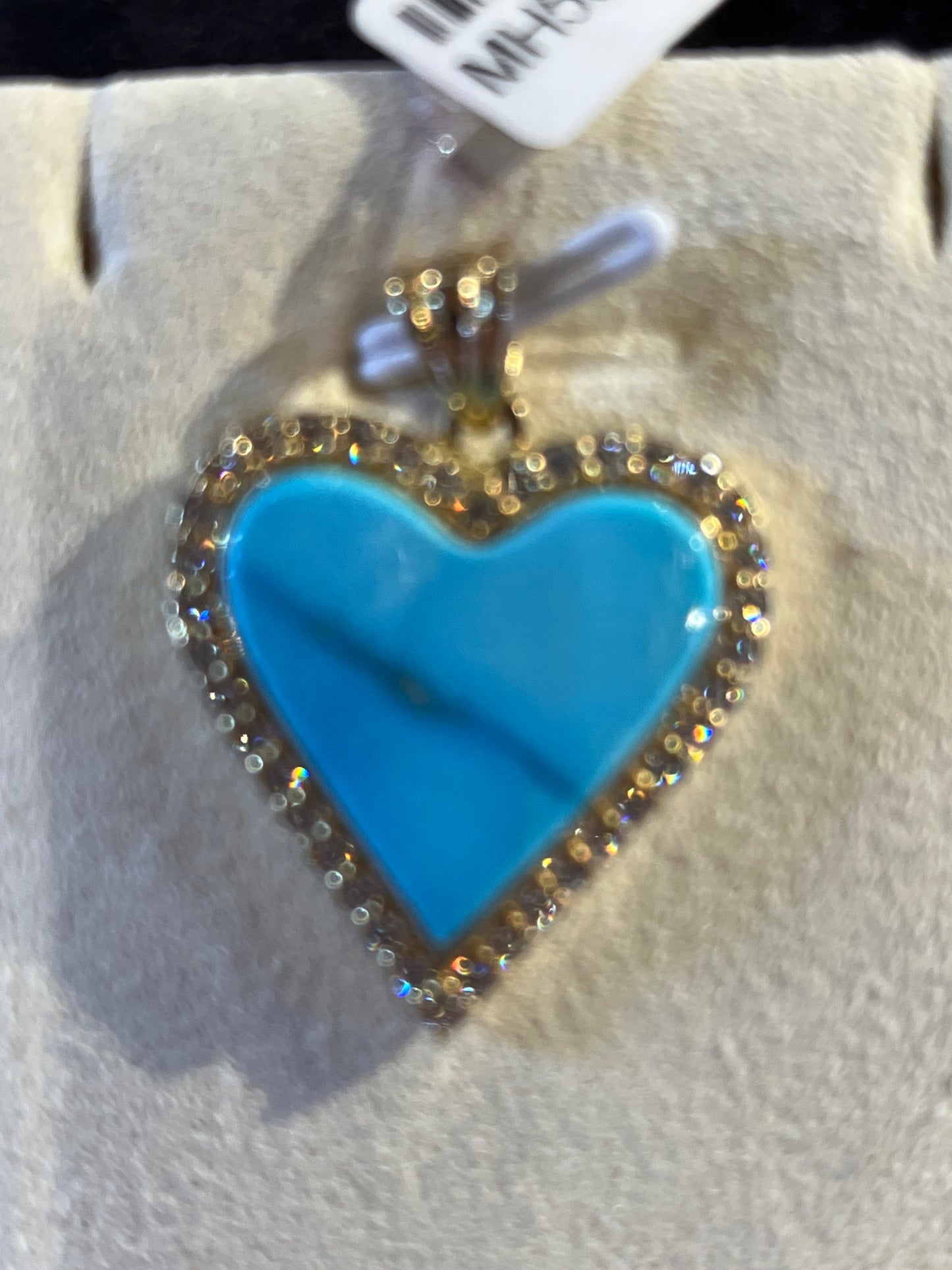 Diamond & Turquoise Heart Pendant