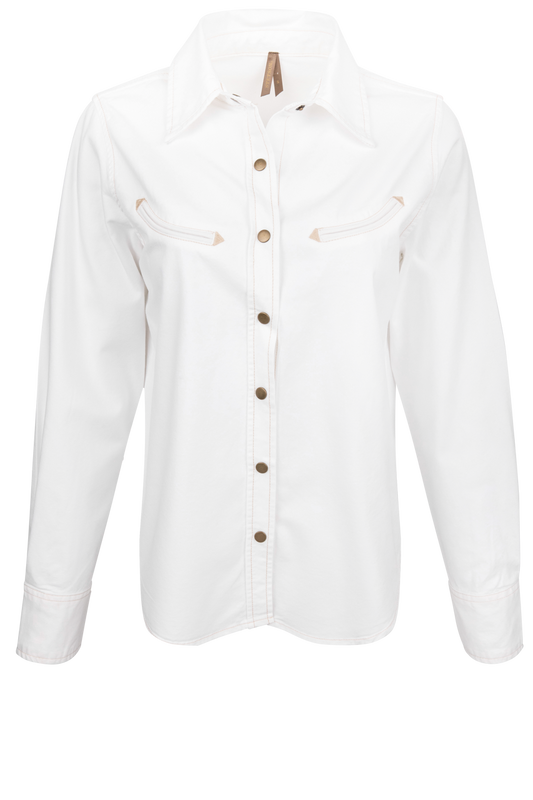 Stetson Women's Classic White Denim Blouse