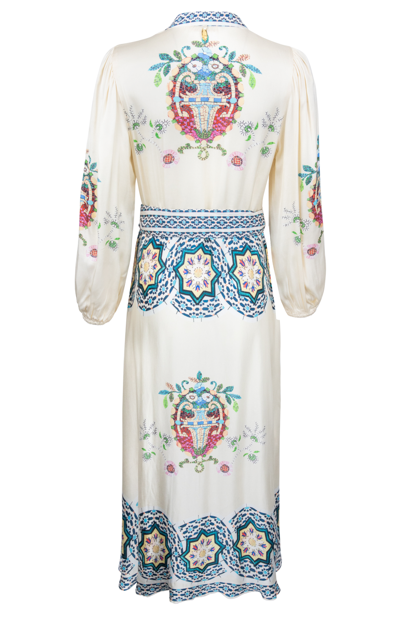 RubyYaya Floral Satin Midi Dress