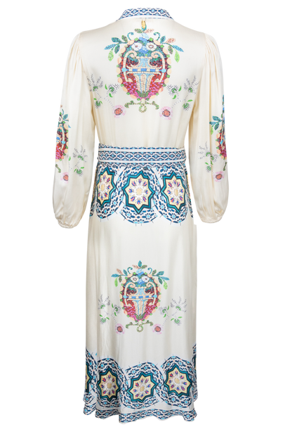 RubyYaya Floral Satin Midi Dress