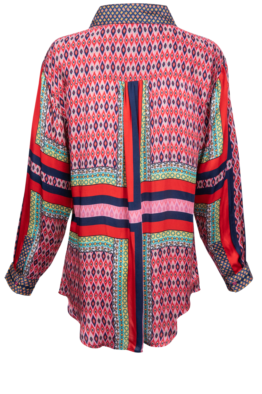 LulaSoul Printed Red Tunic Top