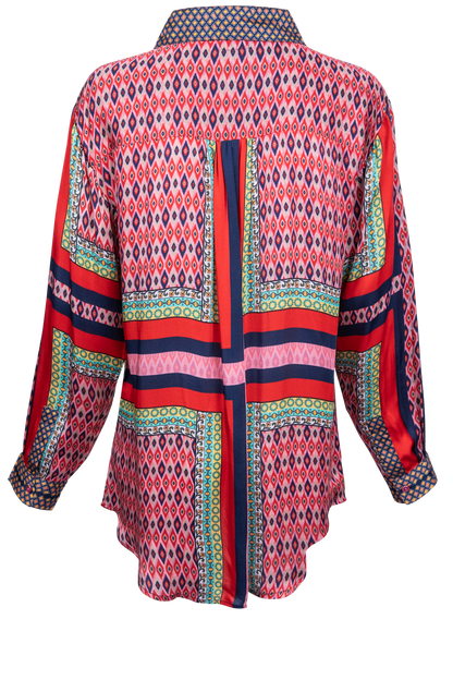 LulaSoul Printed Red Tunic Top