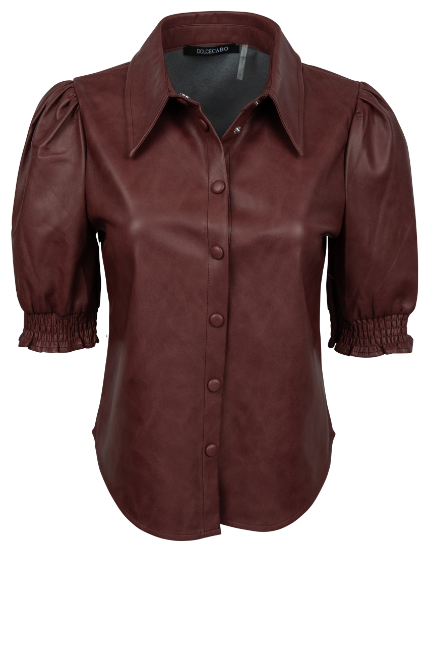 Dolce Cabo Vegan Leather Short Sleeve Top