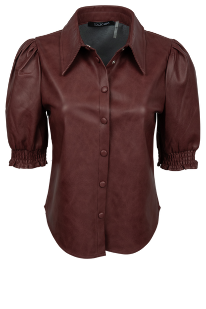 Dolce Cabo Vegan Leather Short Sleeve Top