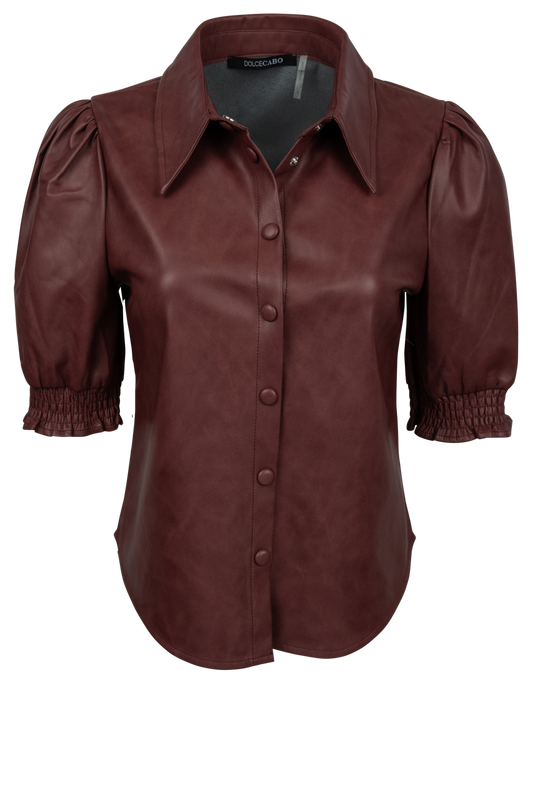 Dolce Cabo Vegan Leather Short Sleeve Top